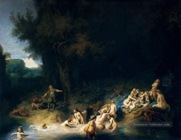 Diana se baignant avec les histoires d’Actéon et Callisto Rembrandt Peinture à l'huile